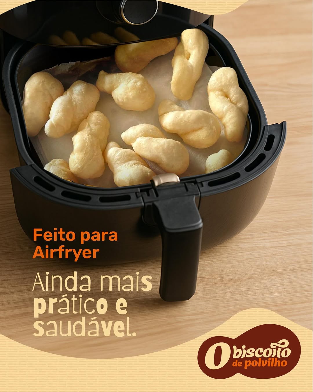 Biscoito de Polvilho dourado e crocante